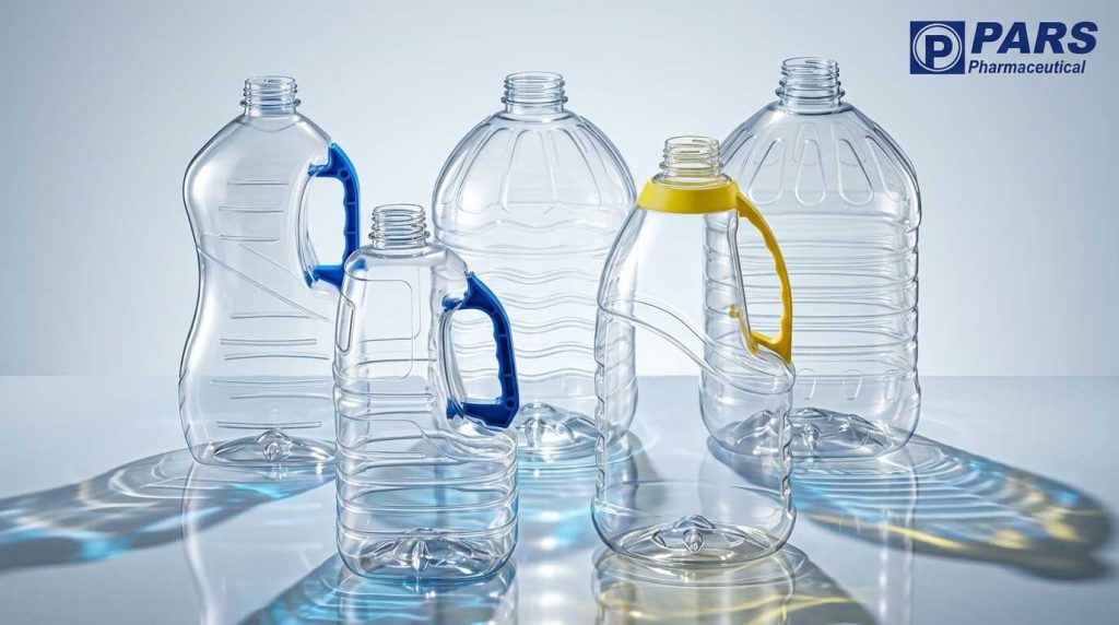 نمونه بطری تولید شده با دستگاه بادکن پت